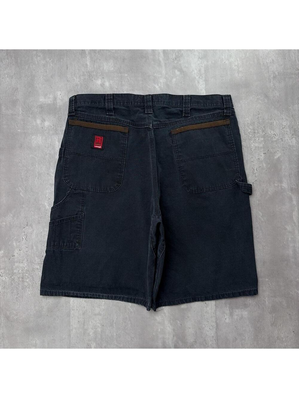Y2K Black Wrangler Riggs Grunge Baggy Carpenter Workwear Shorts